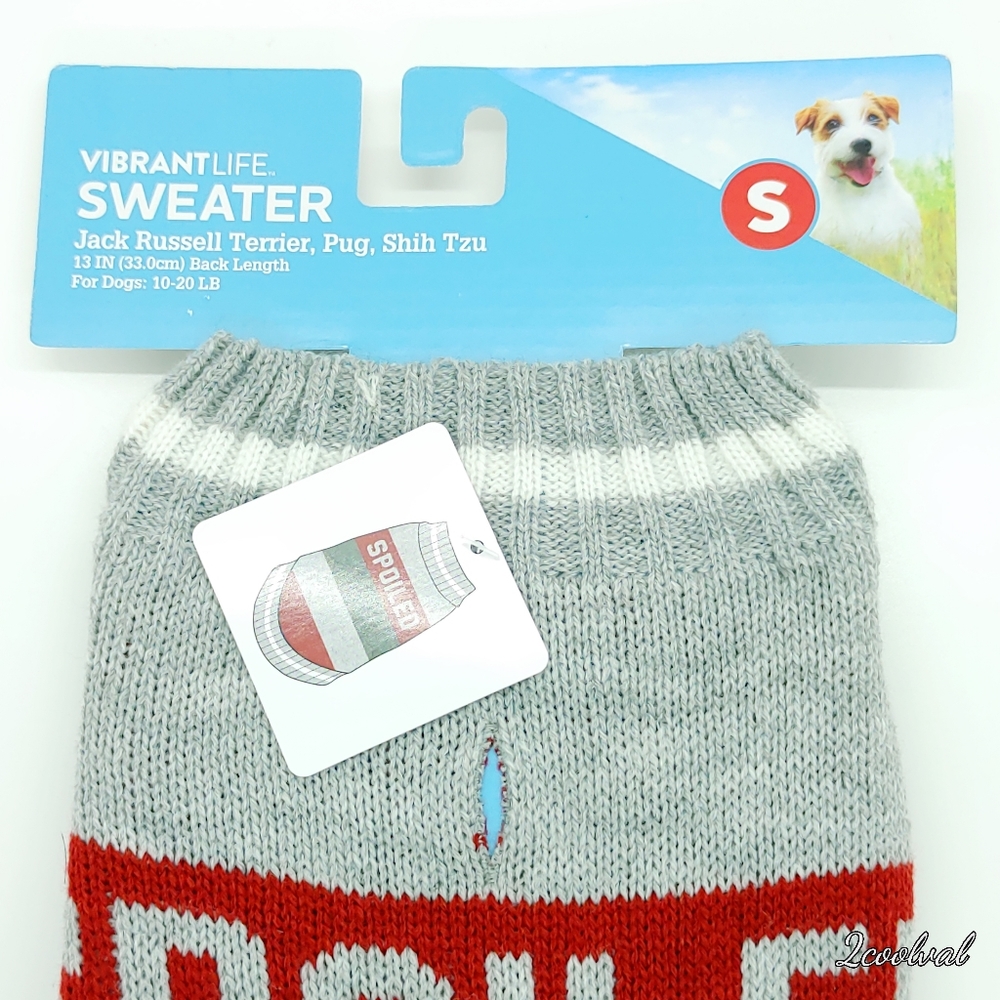 Spoiled Striped Color Block Dog Sweater Small - Picture 3 of 5